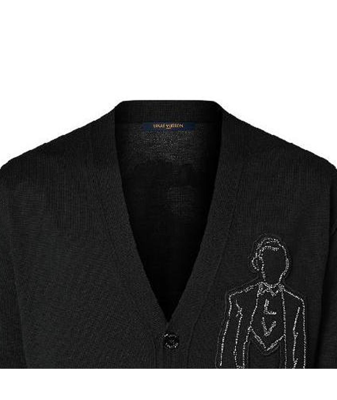 LOUIS VUITTON Черный хлопковый кардиган, фото 6