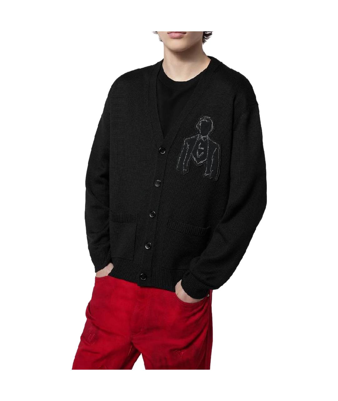 LOUIS VUITTON Черный хлопковый кардиган, фото 5