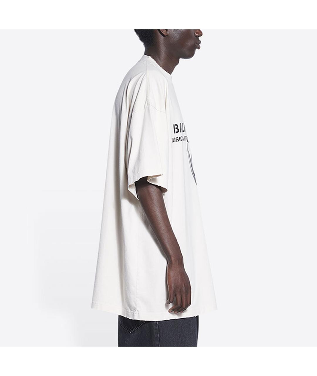 BALENCIAGA Бежевая футболка, фото 5