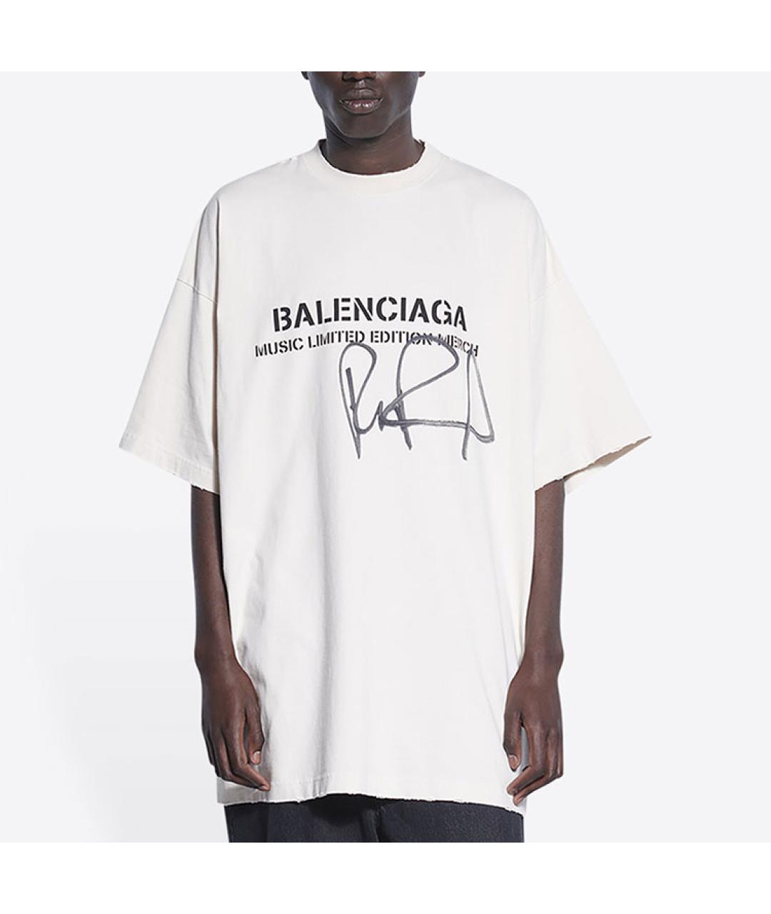 BALENCIAGA Бежевая футболка, фото 3