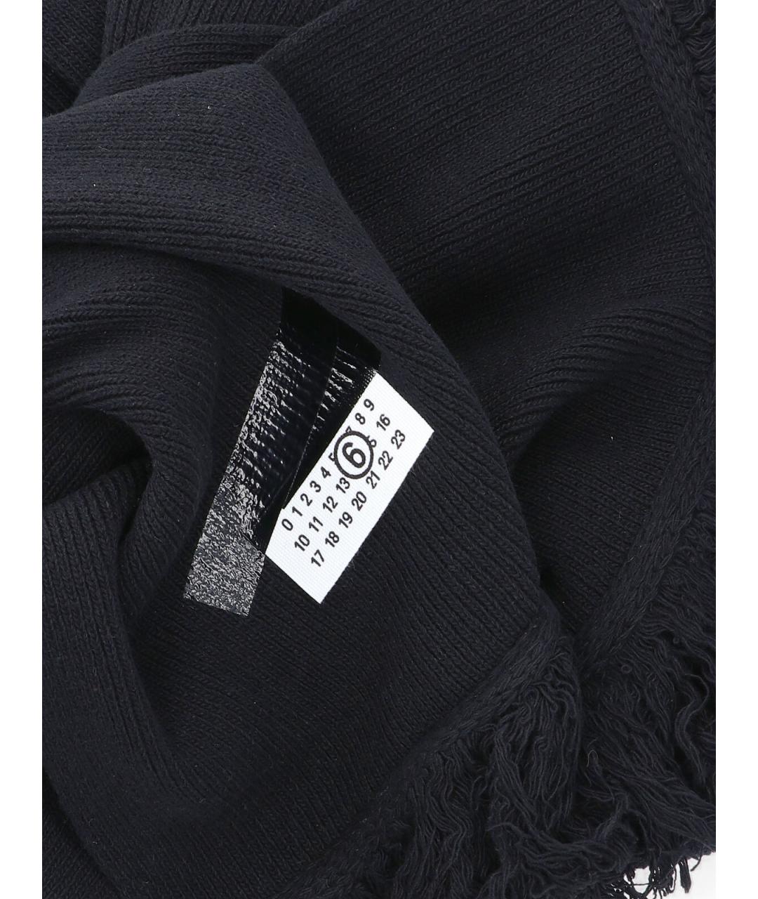 MM6 MAISON MARGIELA Черный шерстяной шарф, фото 3