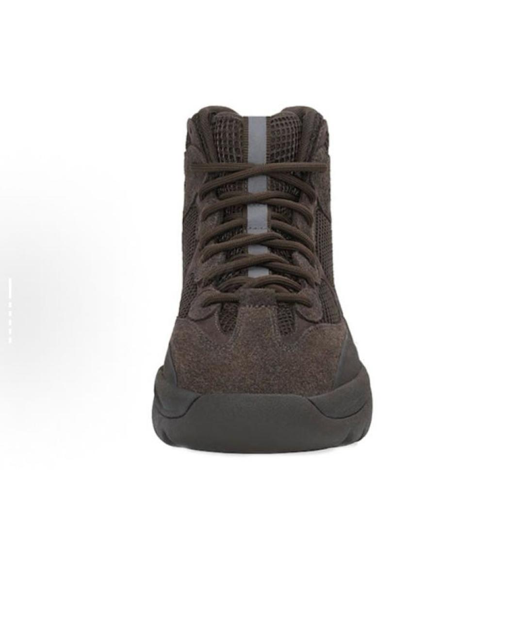 ADIDAS YEEZY Черные кожаные высокие кроссовки / кеды, фото 3