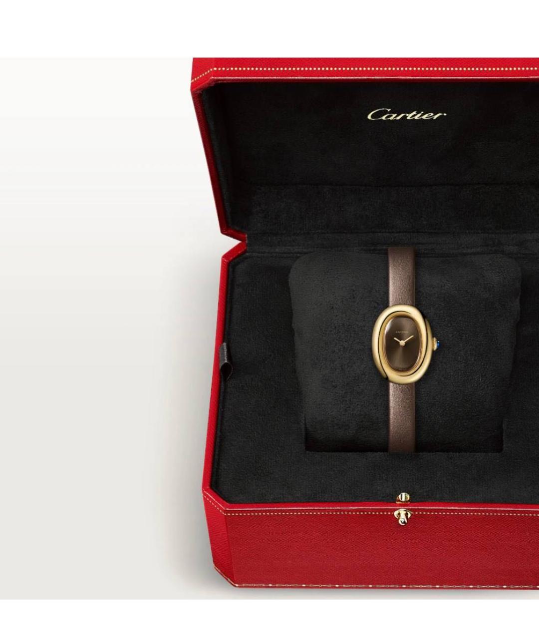 CARTIER Коричневые часы из желтого золота, фото 3