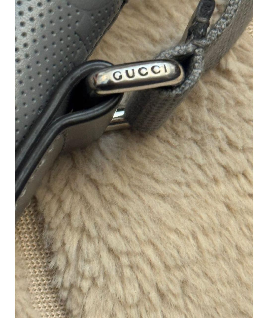 GUCCI Серая кожаная сумка на плечо, фото 5