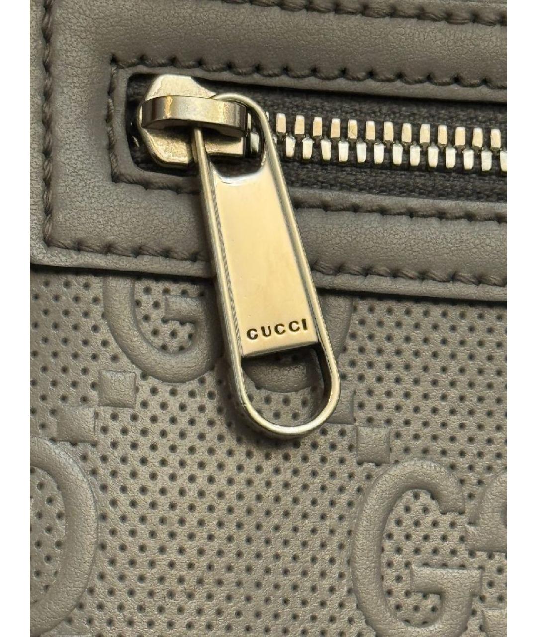 GUCCI Серая кожаная сумка на плечо, фото 7