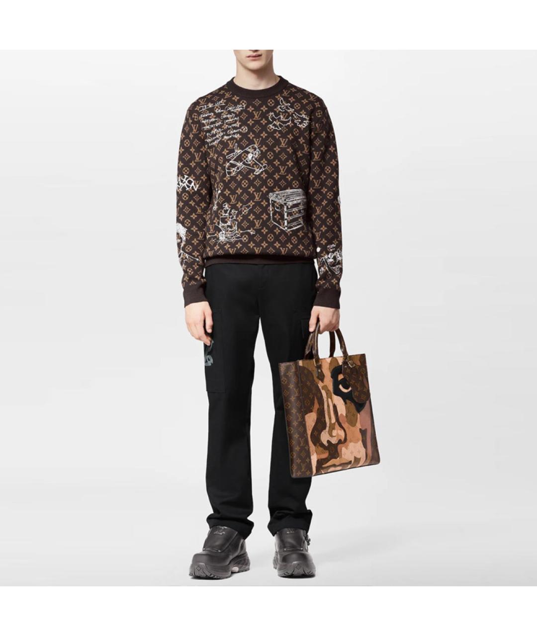 LOUIS VUITTON Коричневый шерстяной джемпер / свитер, фото 3