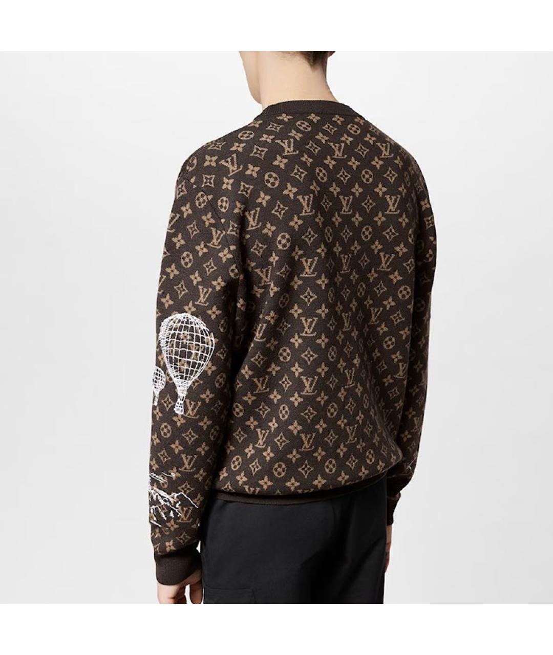 LOUIS VUITTON Коричневый шерстяной джемпер / свитер, фото 4