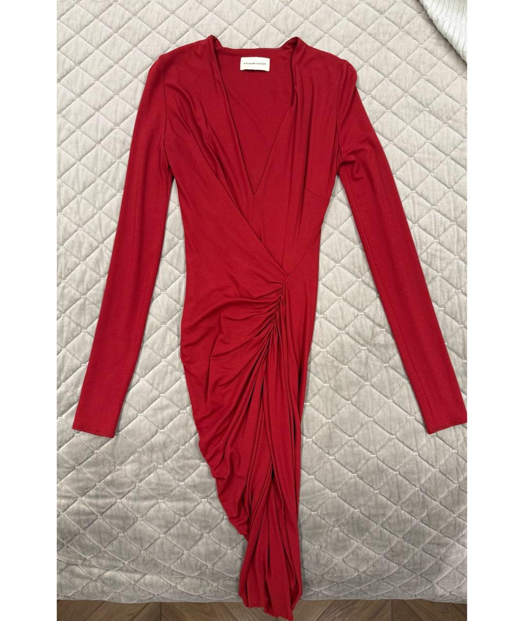 ALEXANDRE VAUTHIER Красное вискозное вечернее платье, фото 5