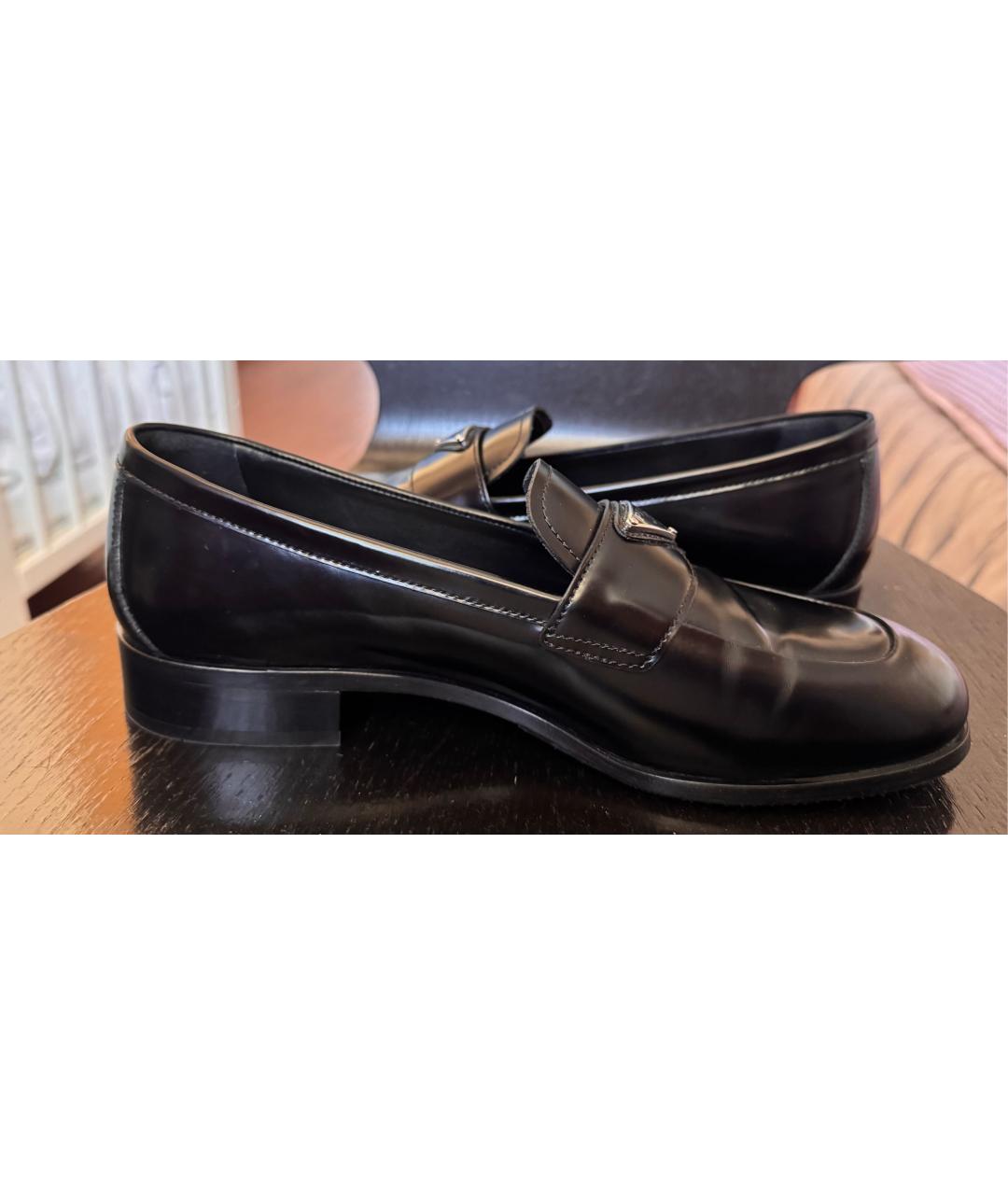 PRADA Черные кожаные лоферы, фото 4