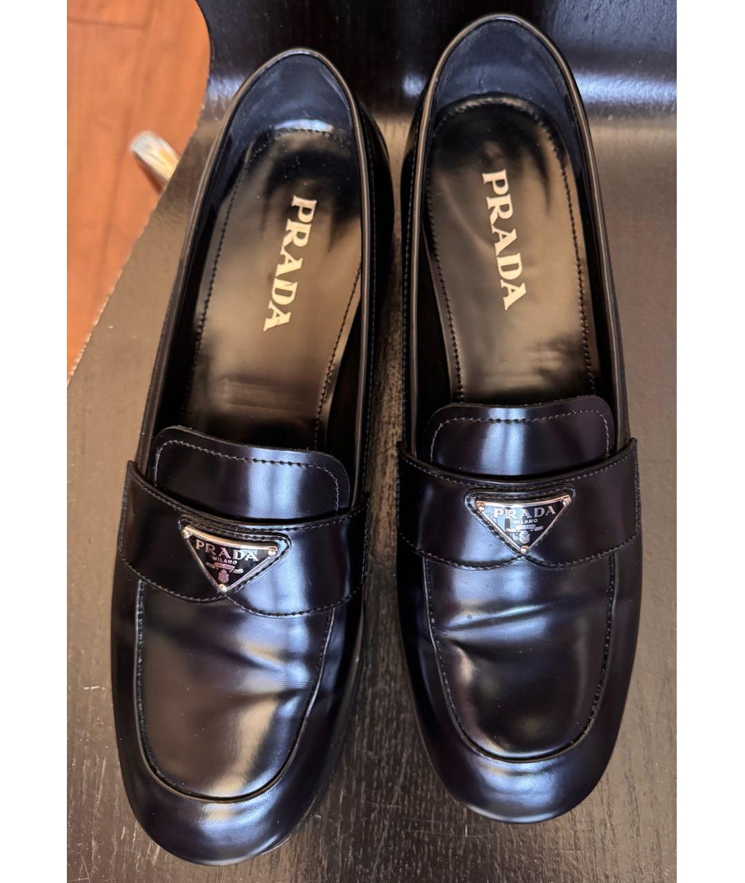 PRADA Черные кожаные лоферы, фото 8