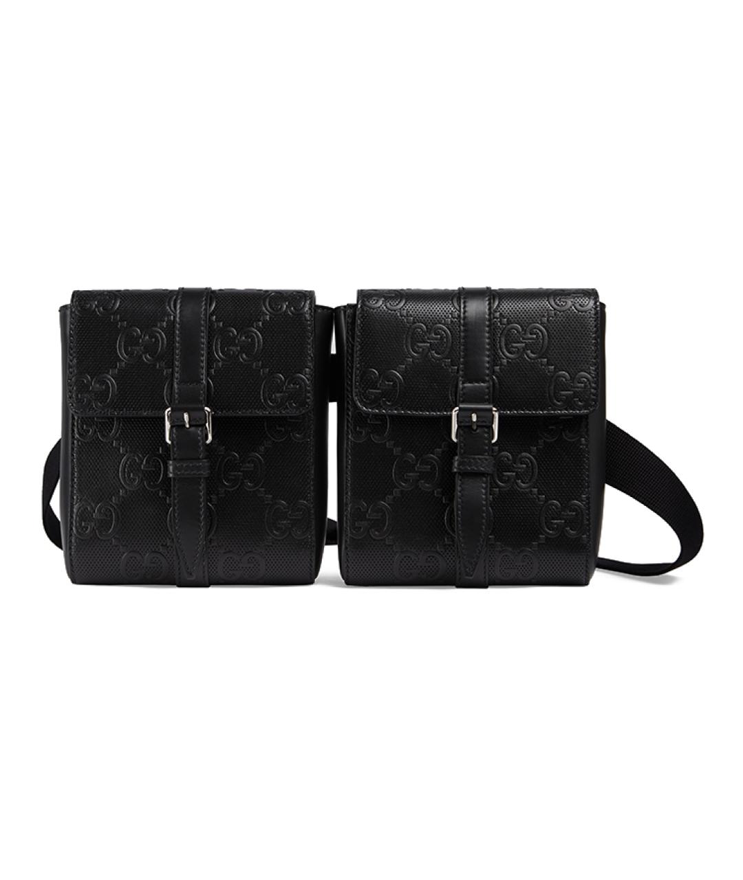 GUCCI Черная кожаная барсетка, фото 1