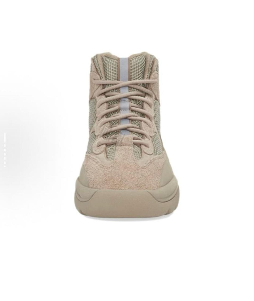 ADIDAS YEEZY Бежевые замшевые высокие кроссовки / кеды, фото 3