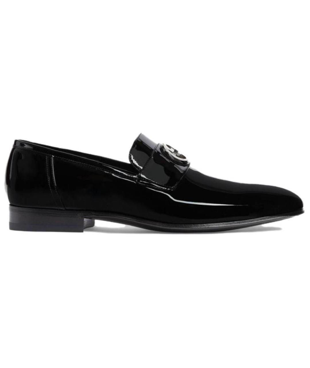 GUCCI Черные кожаные лоферы, фото 1