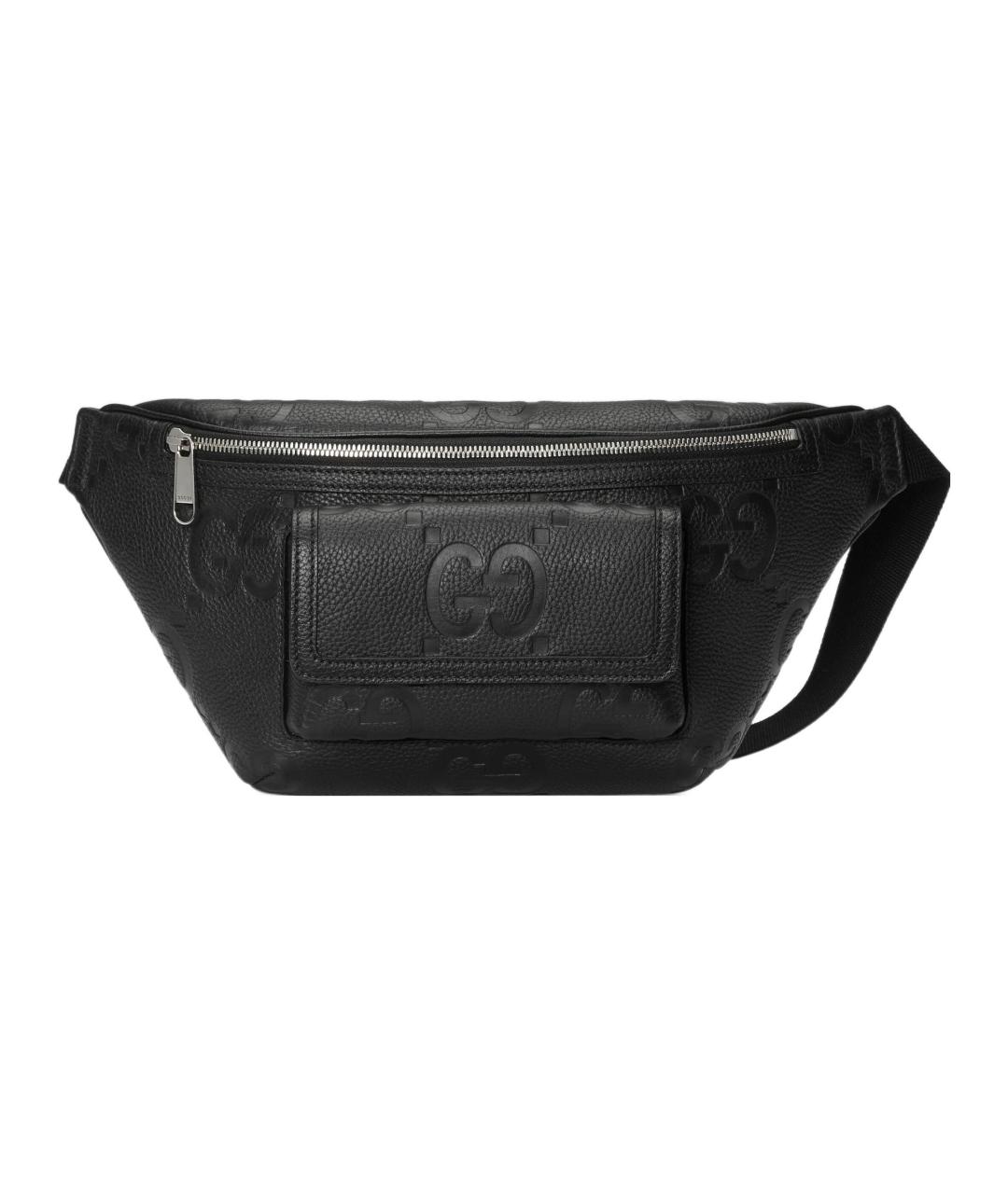 GUCCI Черная кожаная поясная сумка, фото 1