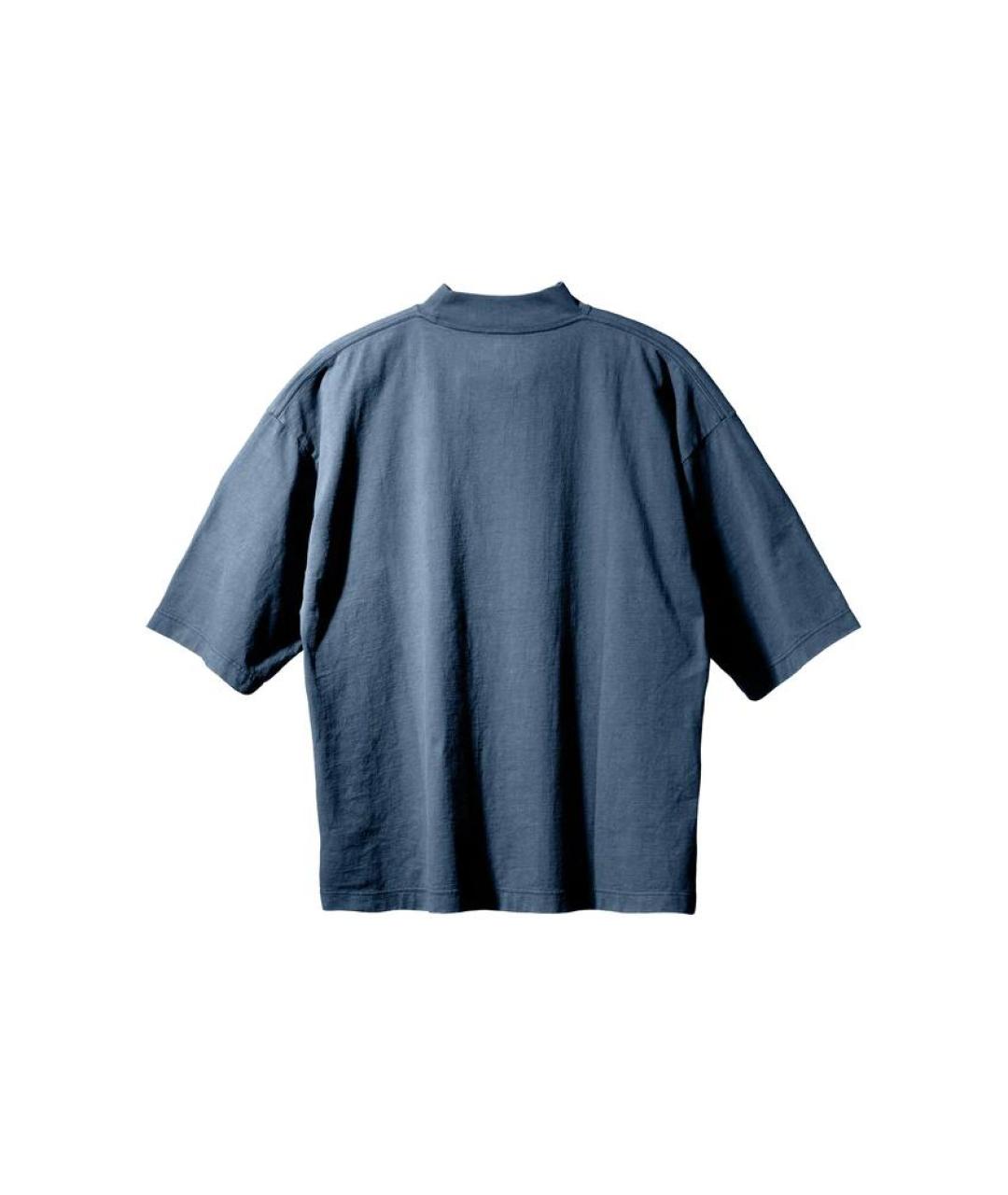 YEEZY Темно-синяя хлопковая футболка, фото 2