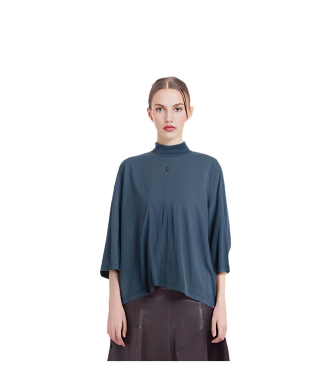 YEEZY Темно-синяя хлопковая футболка, фото 3