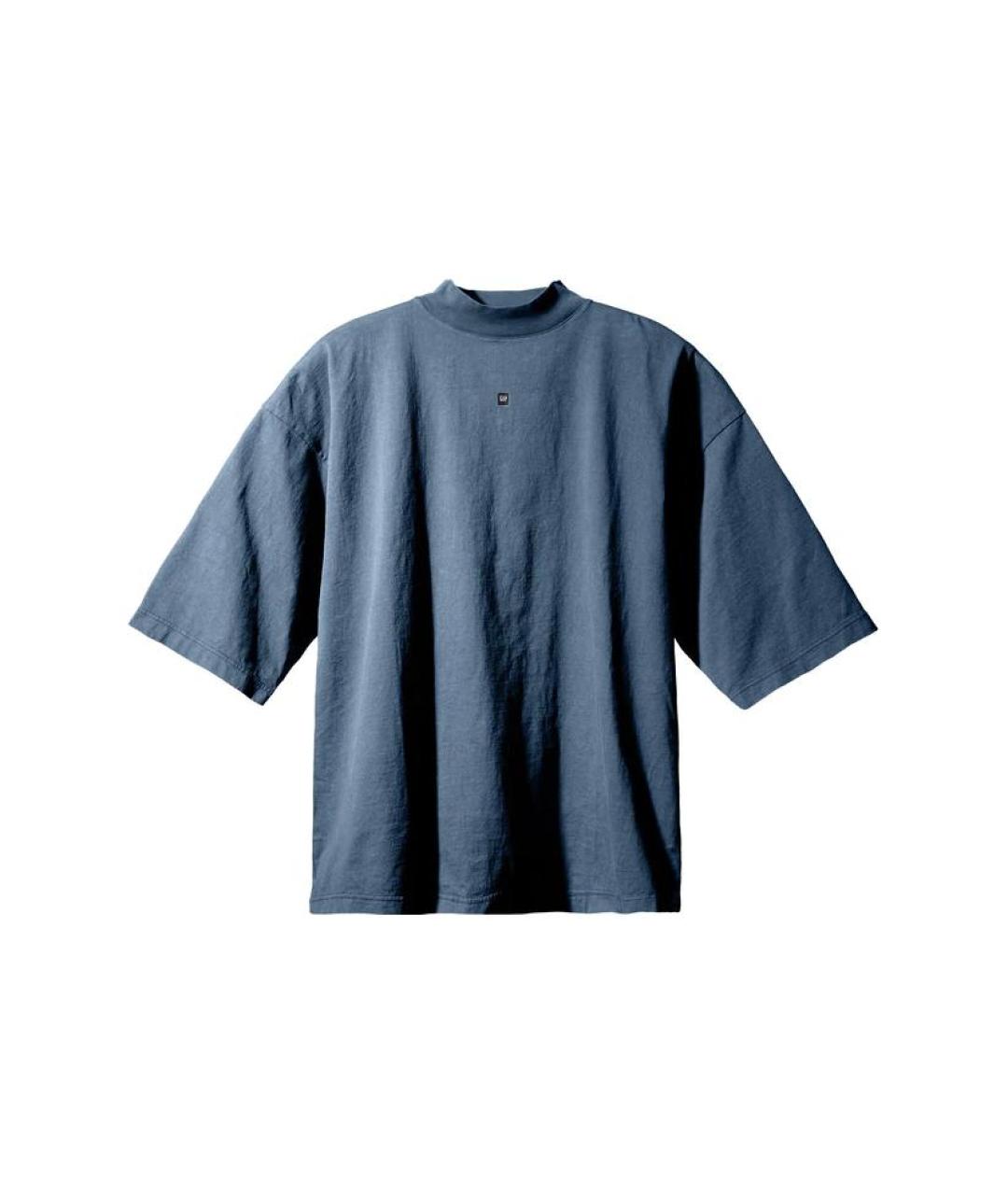 YEEZY Темно-синяя хлопковая футболка, фото 1