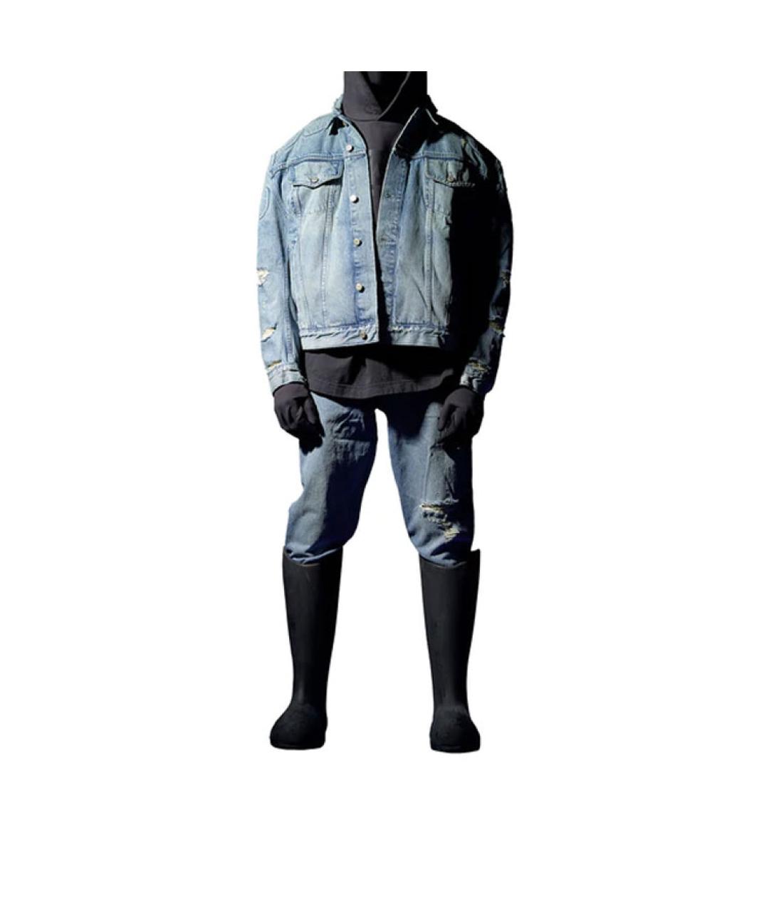 YEEZY Голубая деним куртка, фото 3