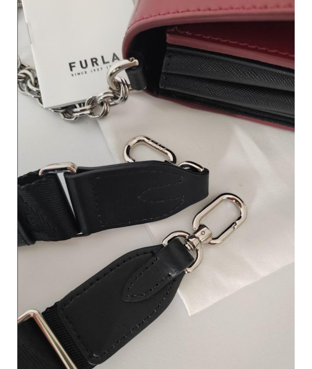 FURLA Бордовая сумка через плечо из лакированной кожи, фото 7