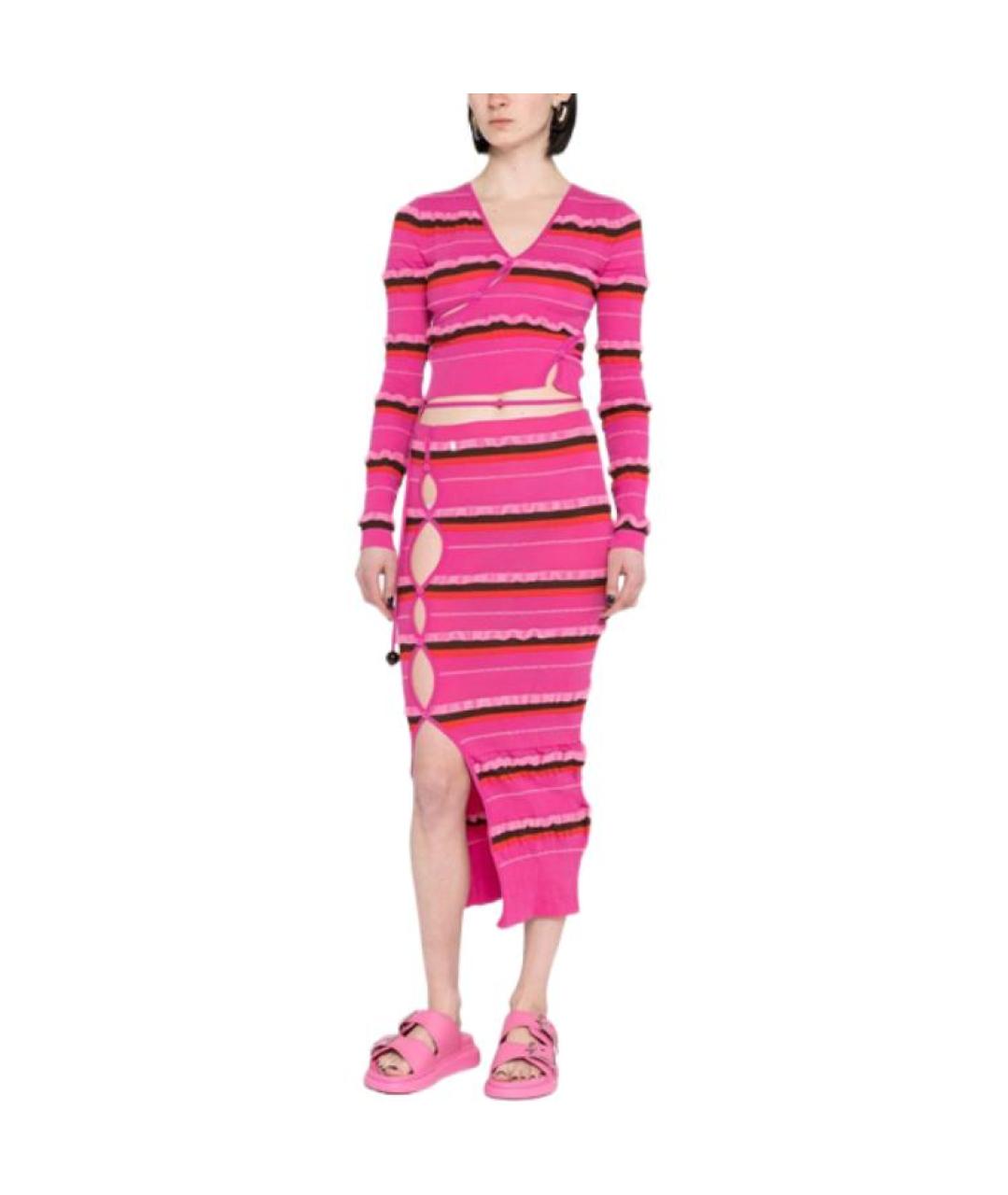 JACQUEMUS Фуксия юбка миди, фото 2