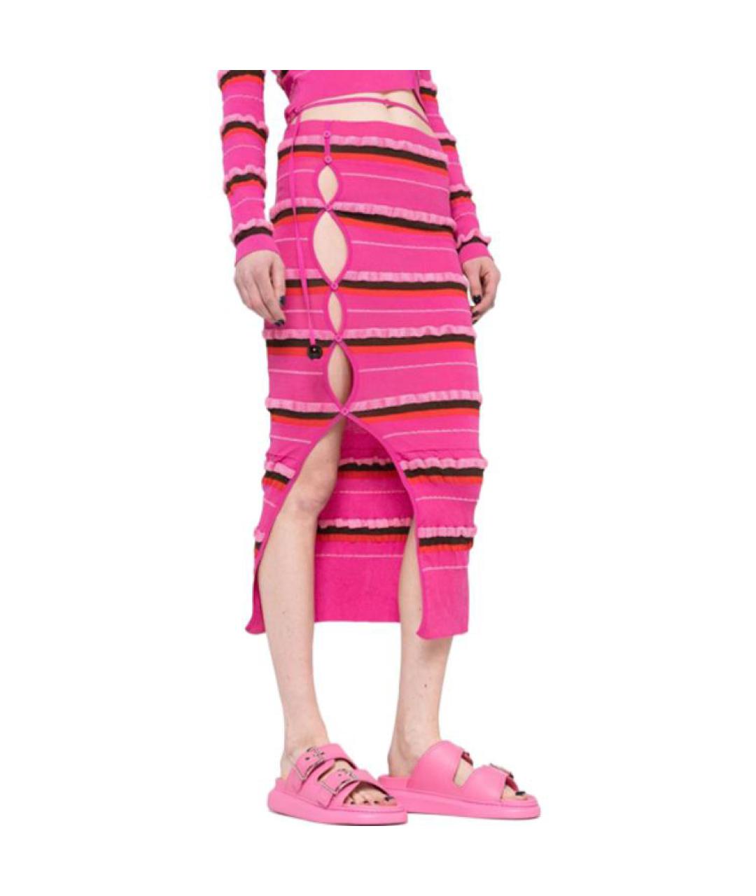 JACQUEMUS Фуксия юбка миди, фото 4