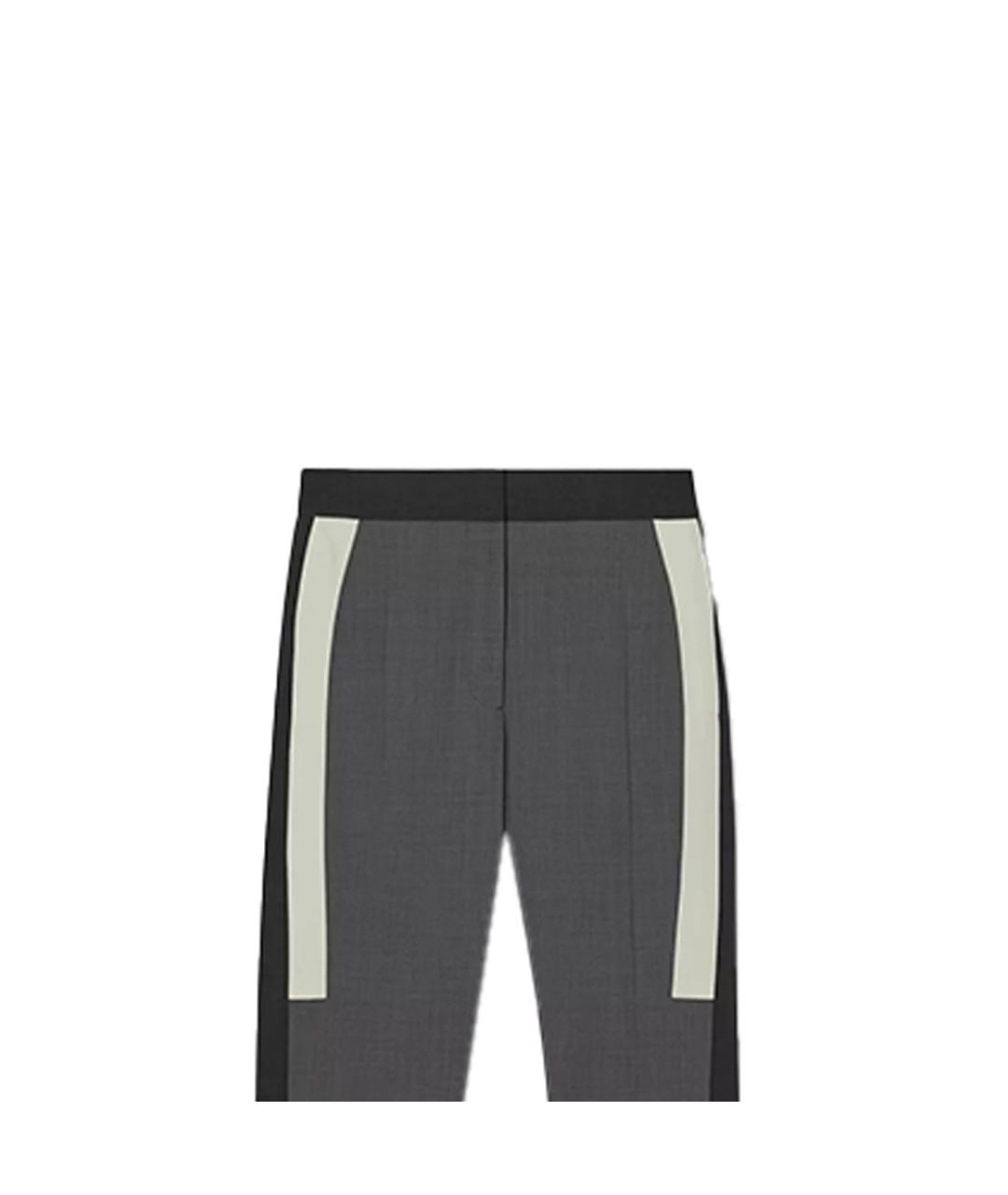 BURBERRY Серые шерстяные прямые брюки, фото 4