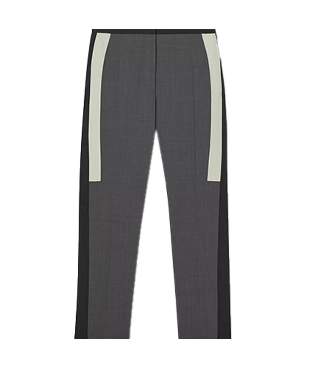 BURBERRY Серые шерстяные прямые брюки, фото 1