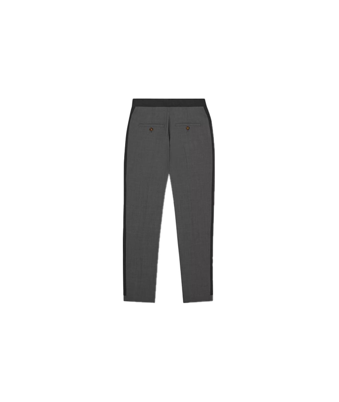 BURBERRY Серые шерстяные прямые брюки, фото 3