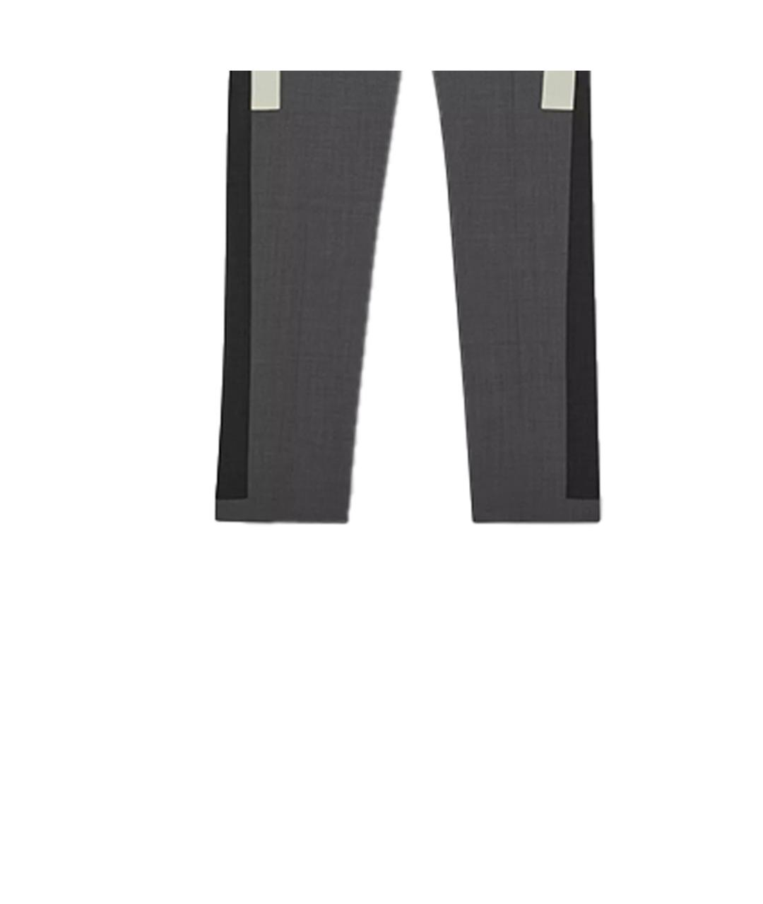 BURBERRY Серые шерстяные прямые брюки, фото 5