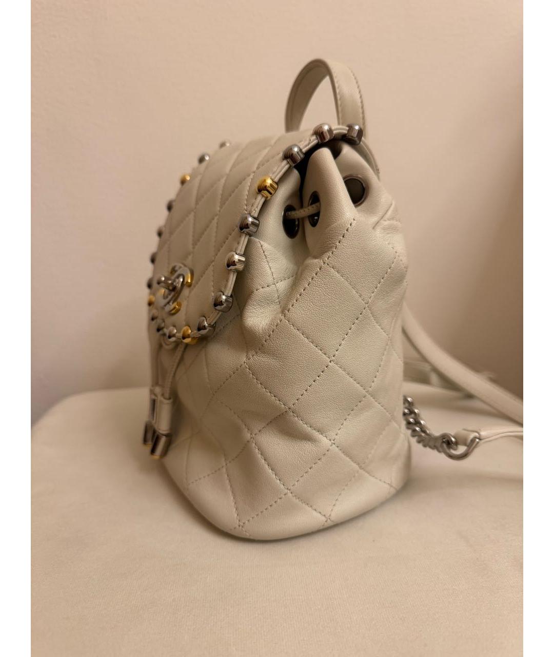 CHANEL Белый кожаный рюкзак, фото 2
