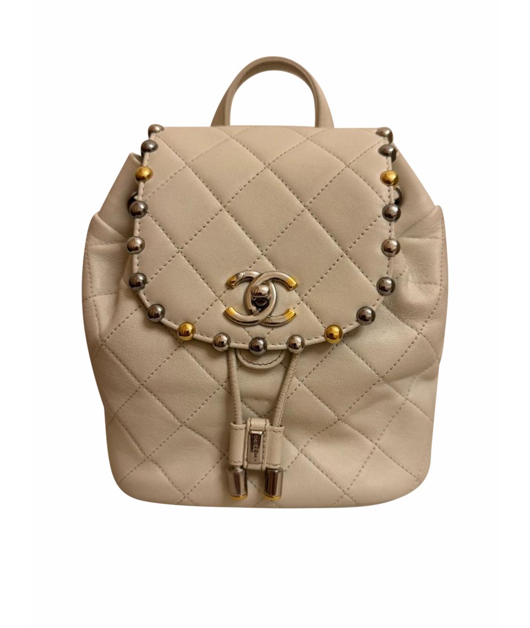 CHANEL Белый кожаный рюкзак, фото 1