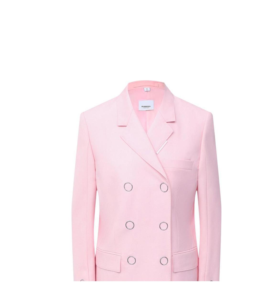 BURBERRY Розовый шерстяной жакет/пиджак, фото 5