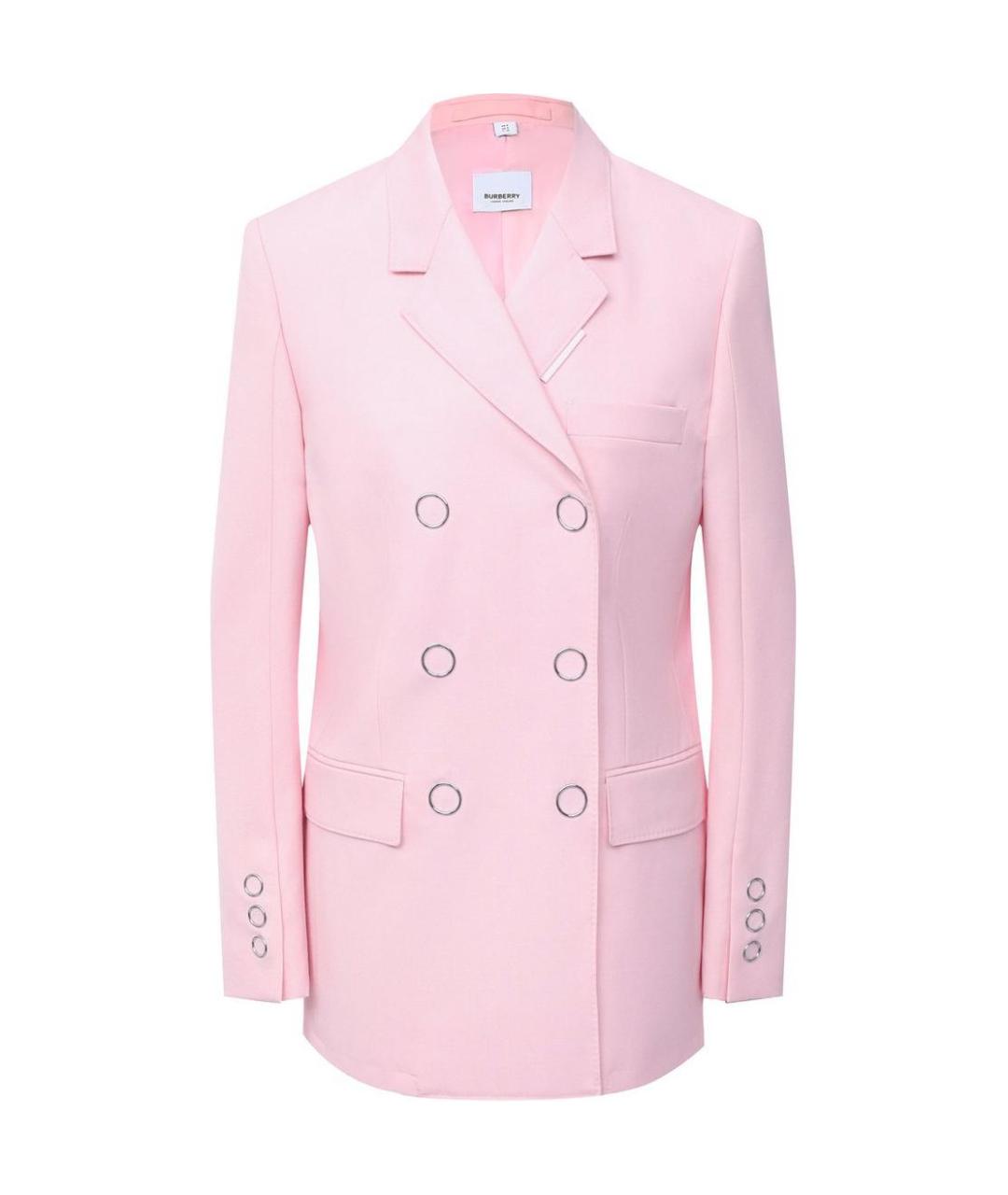 BURBERRY Розовый шерстяной жакет/пиджак, фото 1