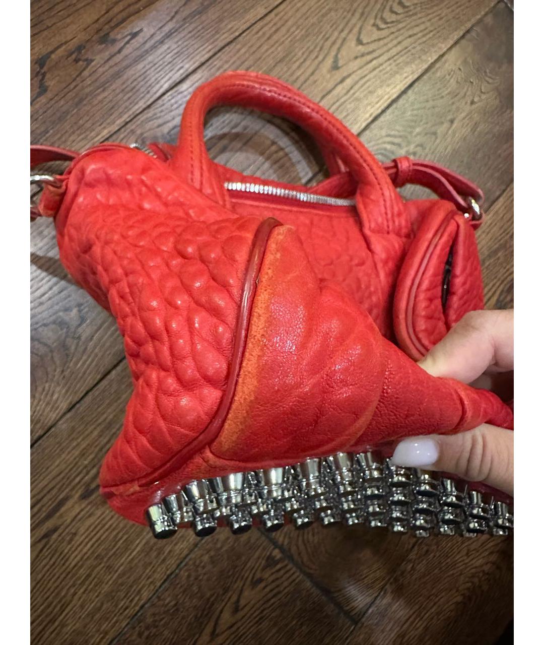 ALEXANDER WANG Красная кожаная сумка тоут, фото 3