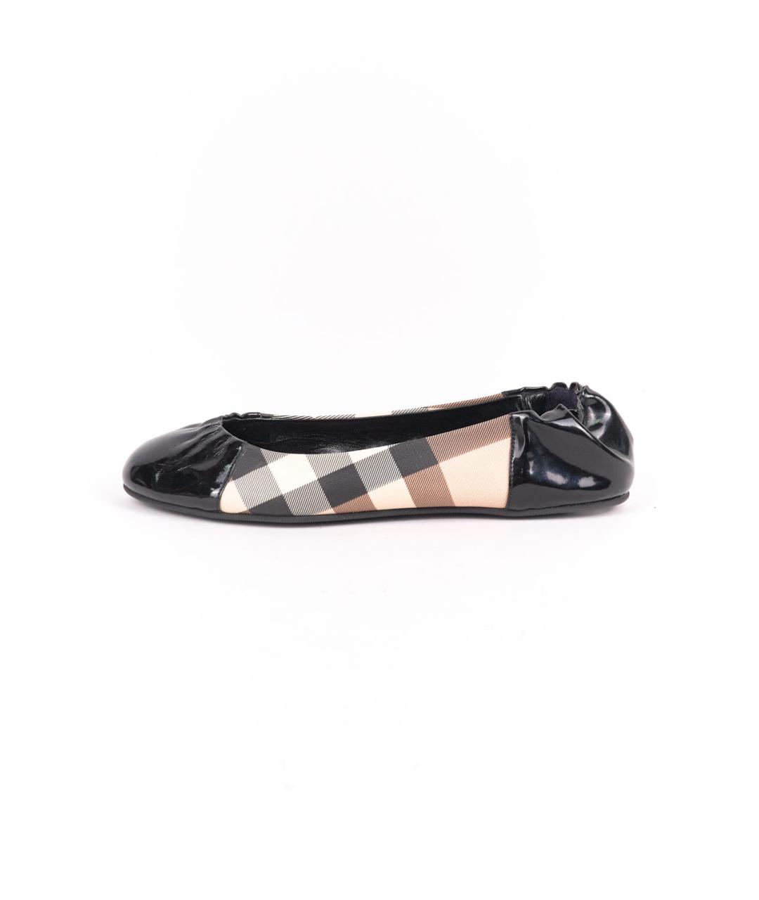 BURBERRY Черные кожаные балетки, фото 3