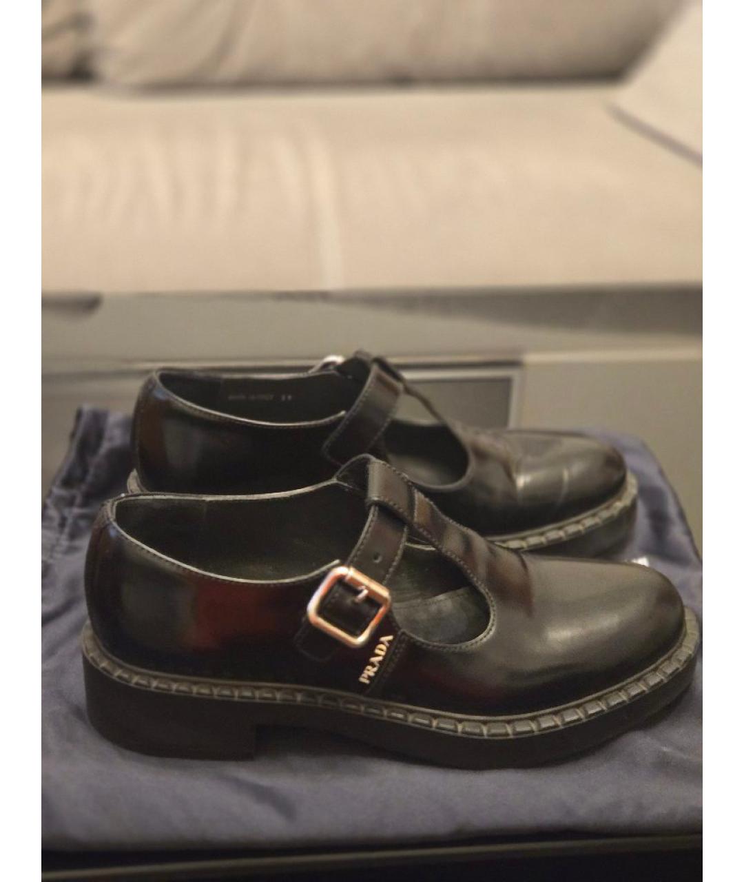 PRADA Черные кожаные туфли, фото 6