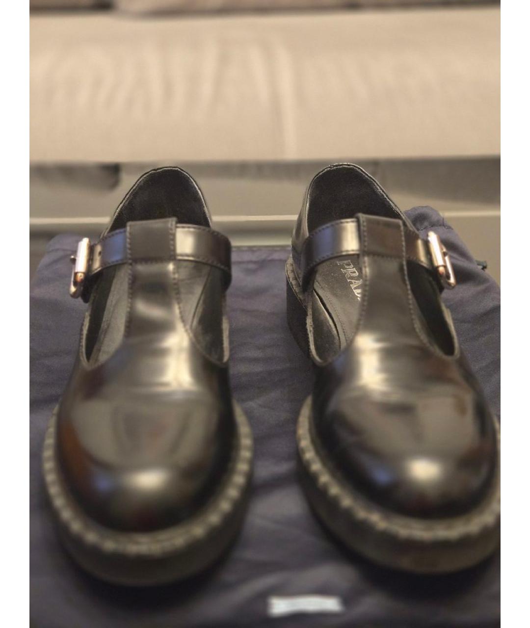 PRADA Черные кожаные туфли, фото 2