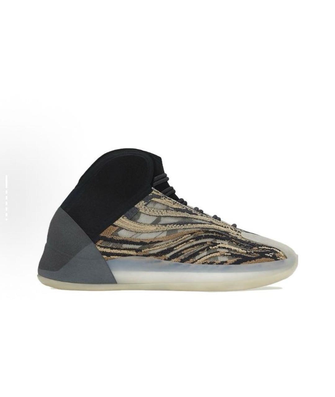ADIDAS YEEZY Коричневые текстильные высокие кроссовки / кеды, фото 5