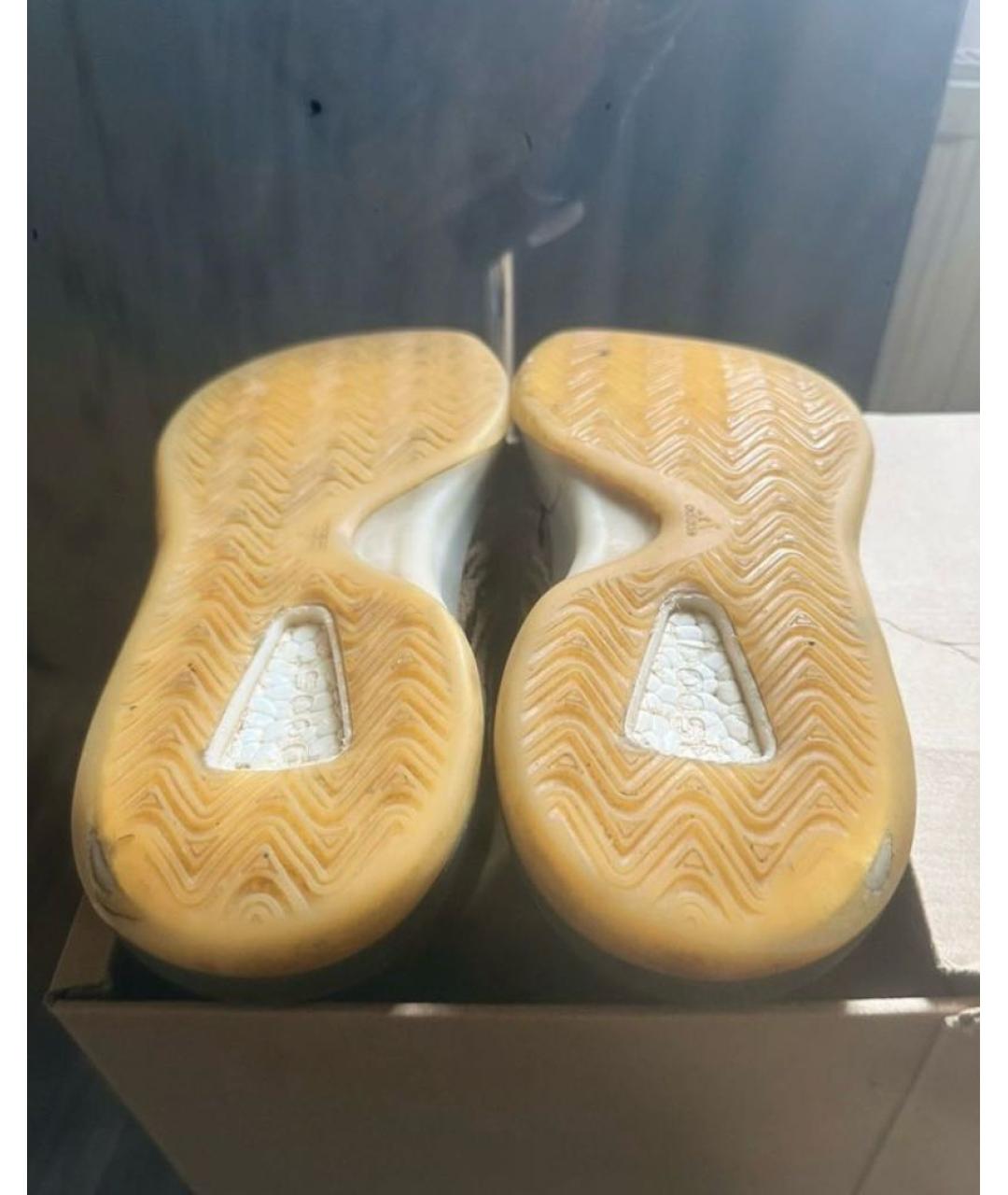 ADIDAS YEEZY Коричневые текстильные высокие кроссовки / кеды, фото 4