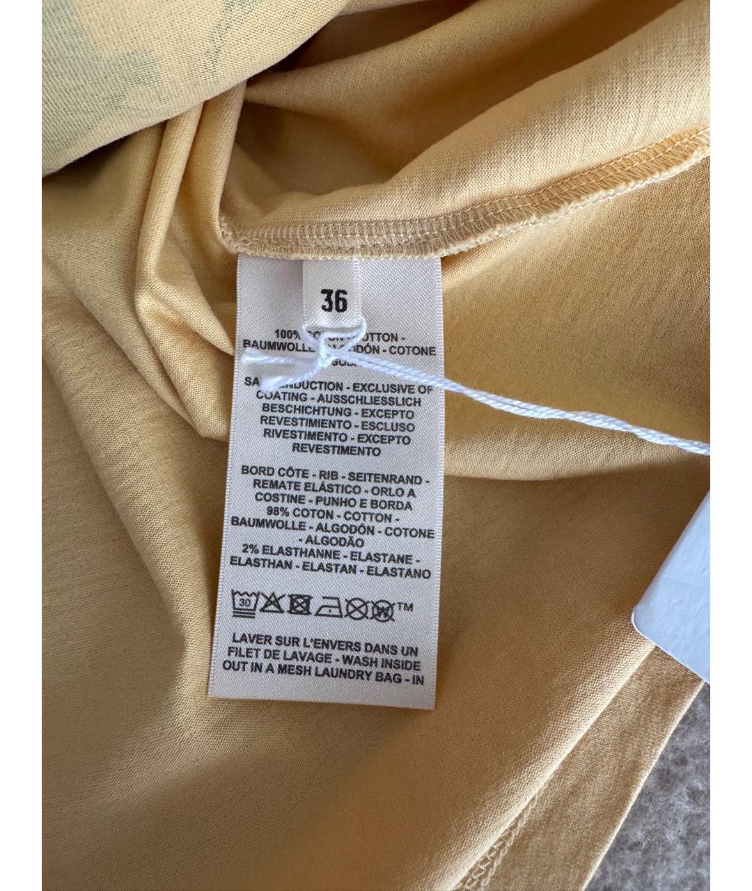 HERMES Желтая хлопковая футболка, фото 6
