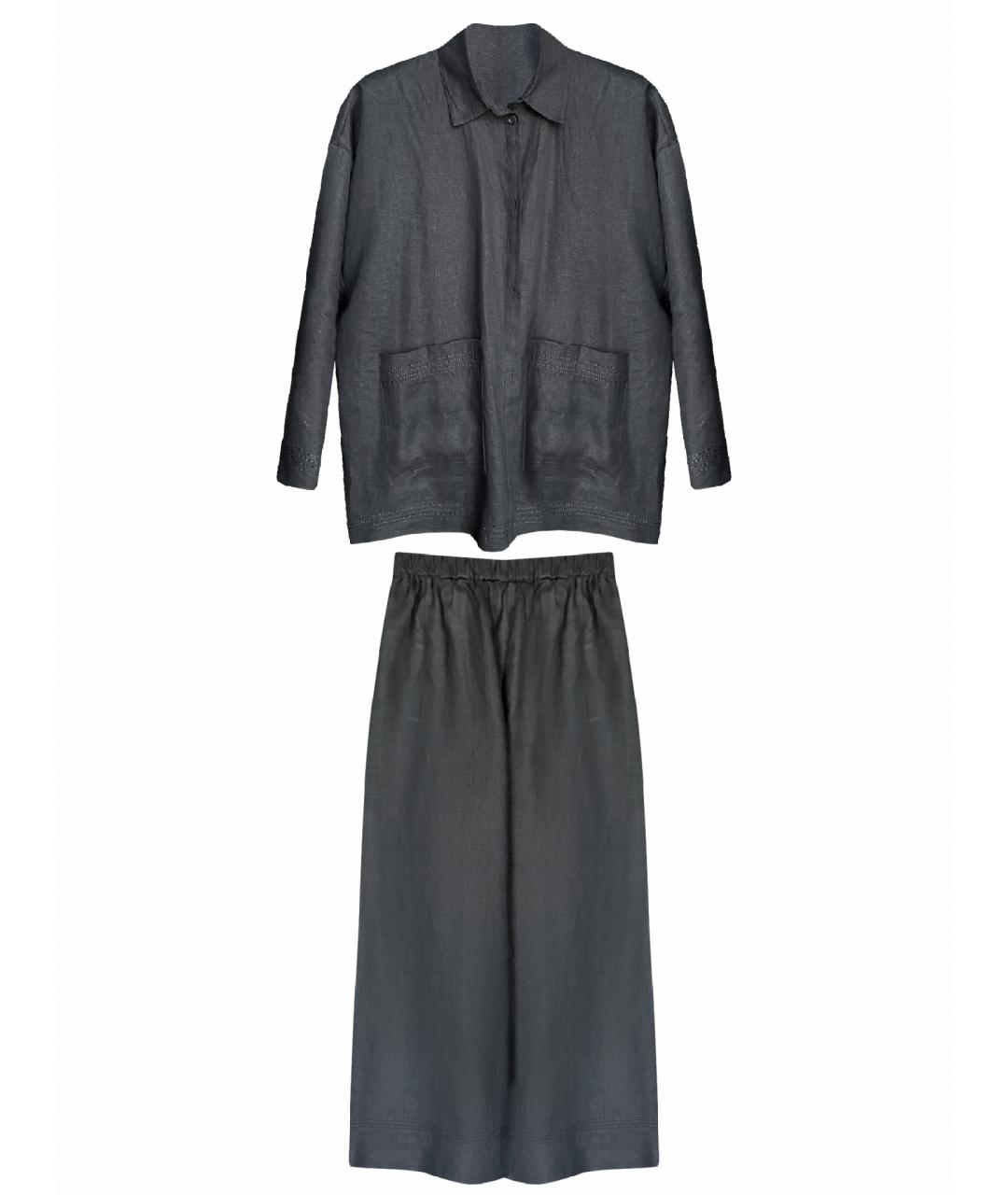 MAX MARA Черный льняной костюм с брюками, фото 1