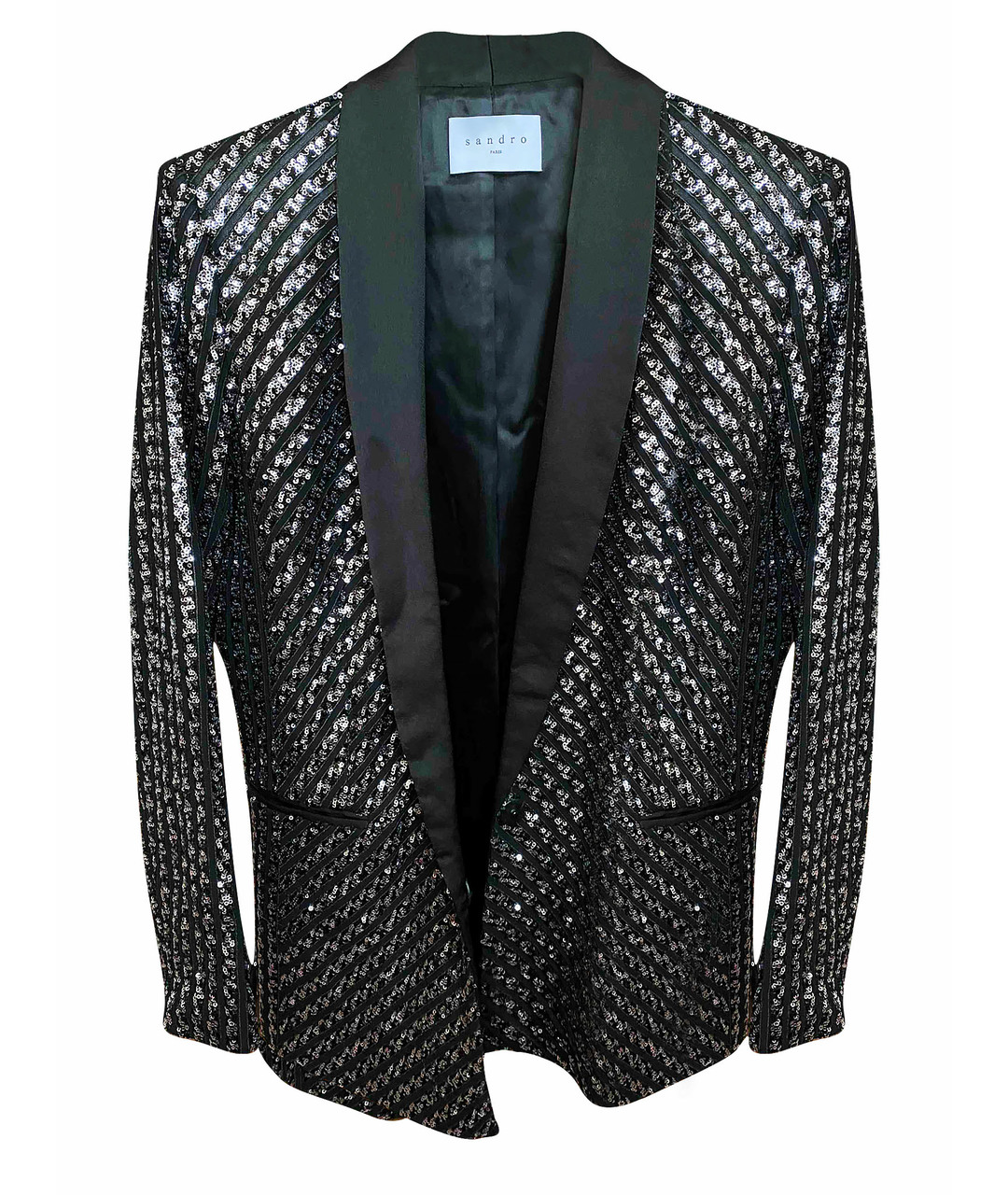 SANDRO Черный полиэстеровый жакет/пиджак, фото 1
