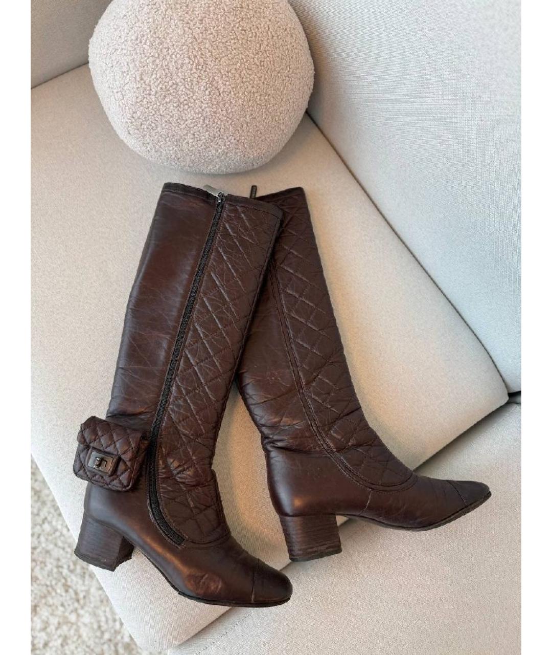 CHANEL Коричневые сапоги, фото 2