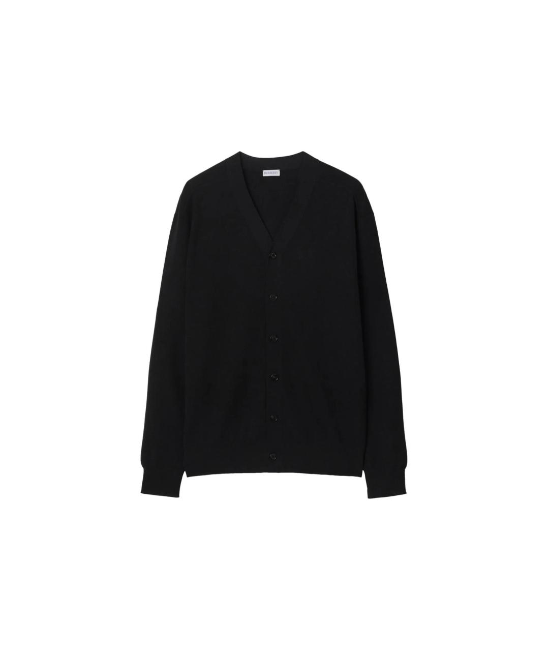 BURBERRY Черный шерстяной кардиган, фото 1