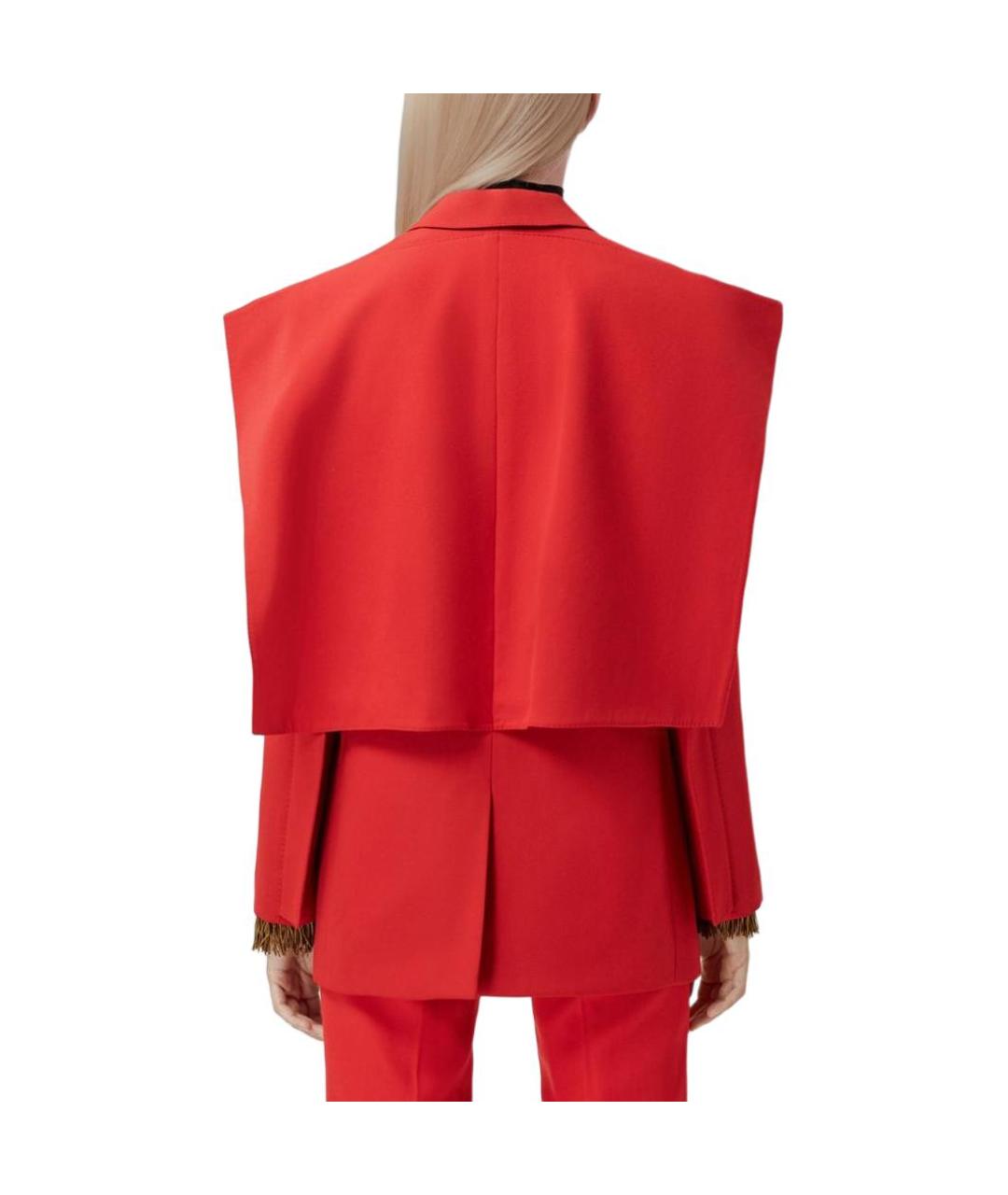 BURBERRY Красный шерстяной жакет/пиджак, фото 3