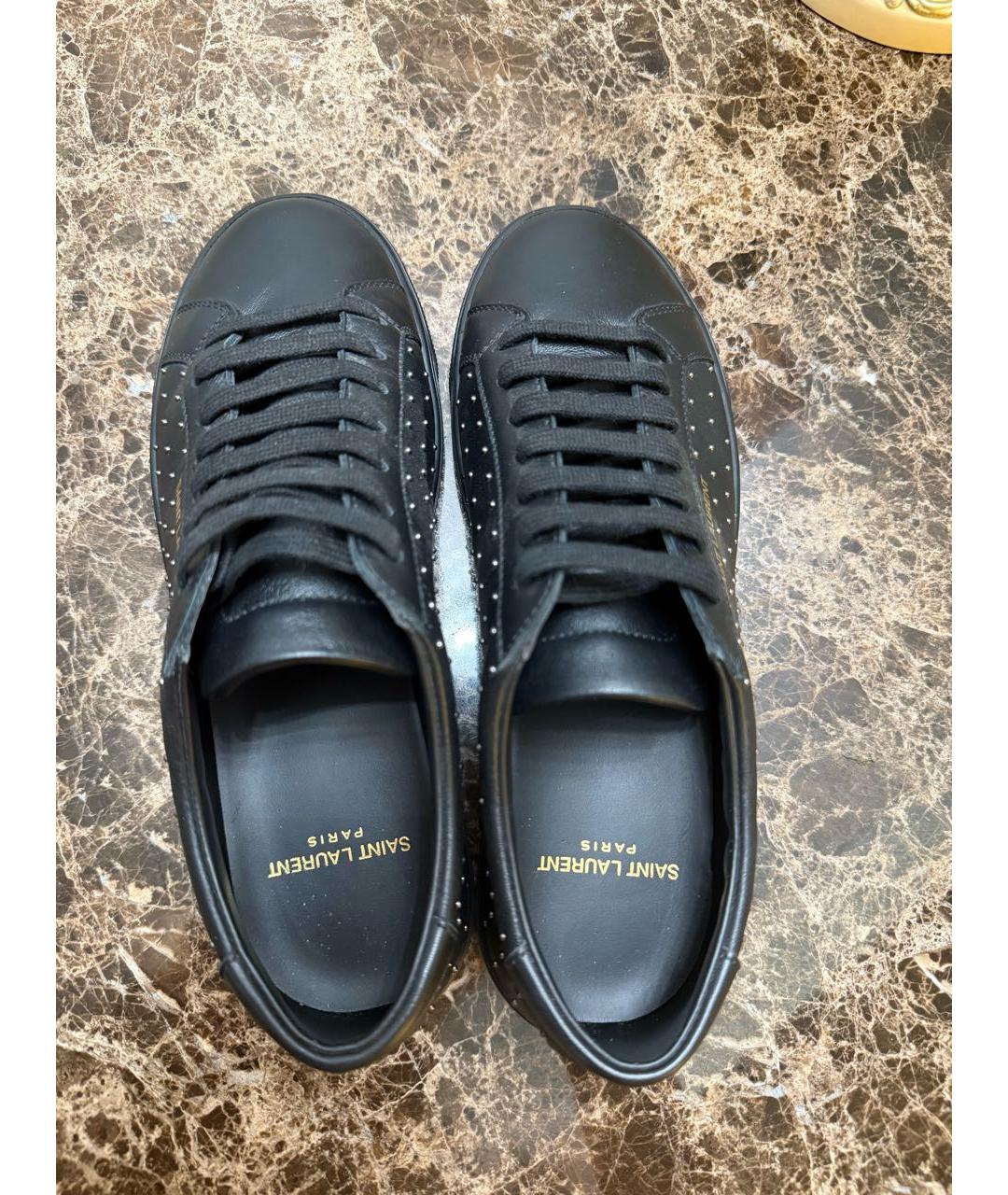 SAINT LAURENT Черные кожаные кеды, фото 3