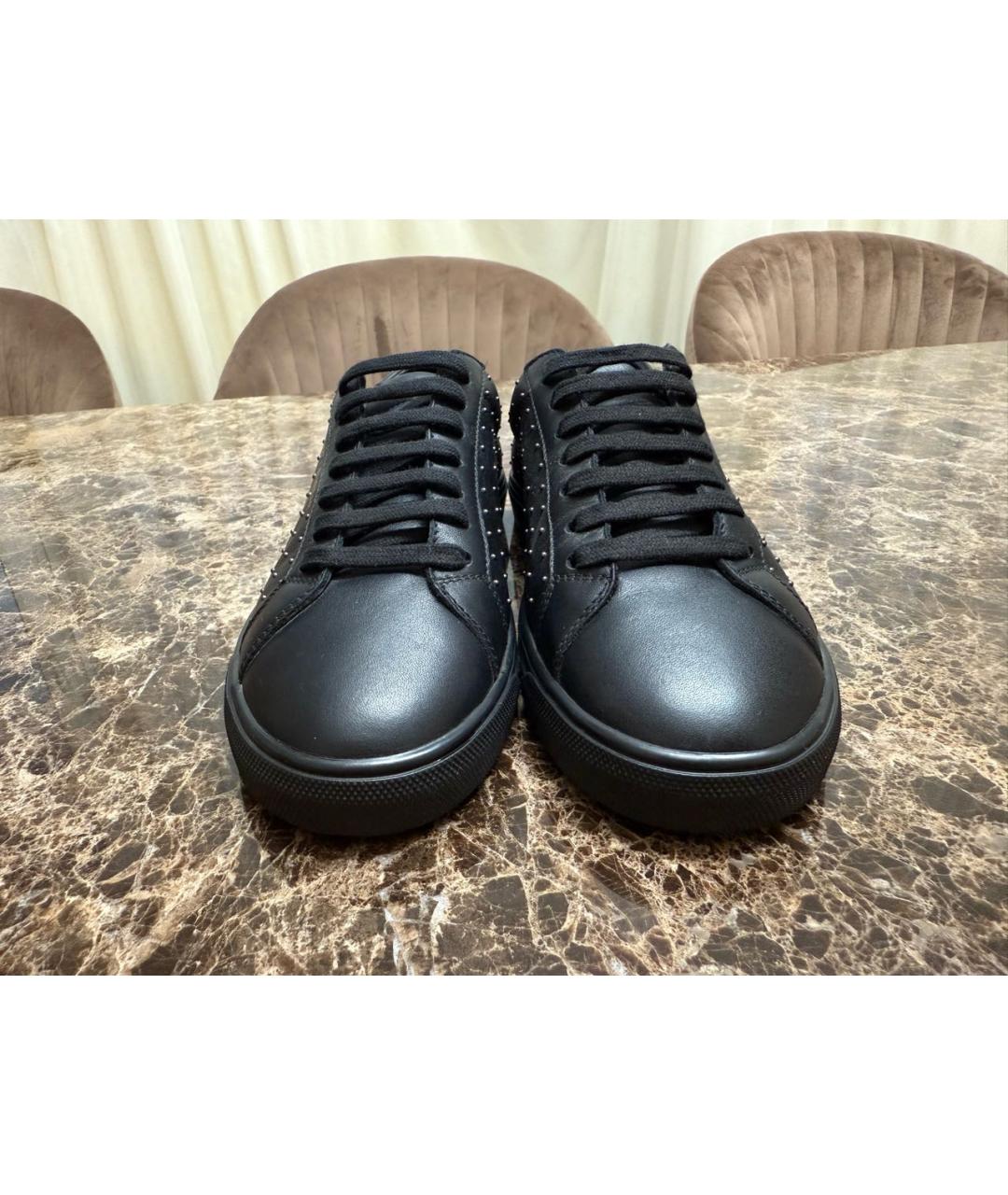 SAINT LAURENT Черные кожаные кеды, фото 2