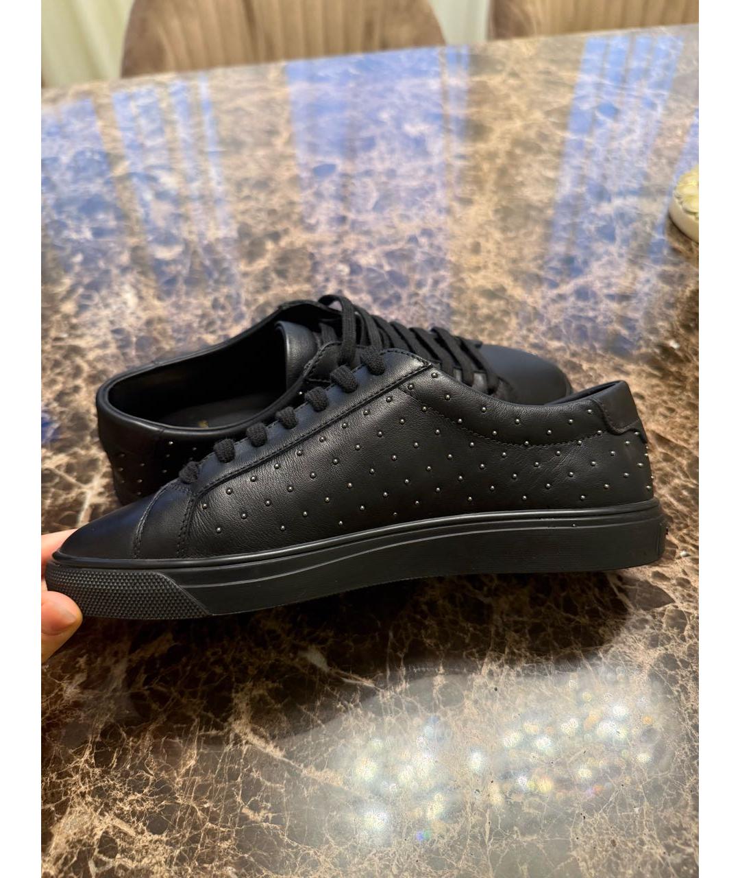 SAINT LAURENT Черные кожаные кеды, фото 7
