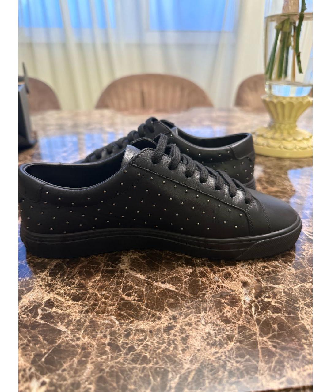 SAINT LAURENT Черные кожаные кеды, фото 8