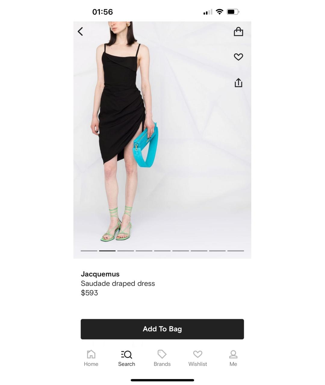JACQUEMUS Черное хлопковое платье, фото 7